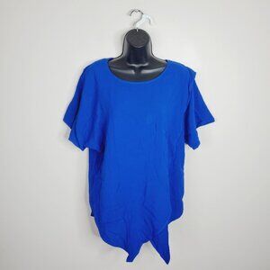 Vintage Artisan Morocco Gauze Cotton Lagenlook Asymmetric Boho Top L